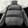 thumbnail image 5 of Itsame Puffer Coats for Womens Winter Jackets Pocket Solid Color Casual Zipper Cotton for Women Waterproof Jacket Gray Size M, 5 of 5