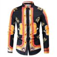 thumbnail image 3 of Camisa informal ajustada de estilo étnico distintivo nacional para hombre, blusas clásicas, camisas de manga larga con cuello vuelto, ropa de vestir, 3 of 5