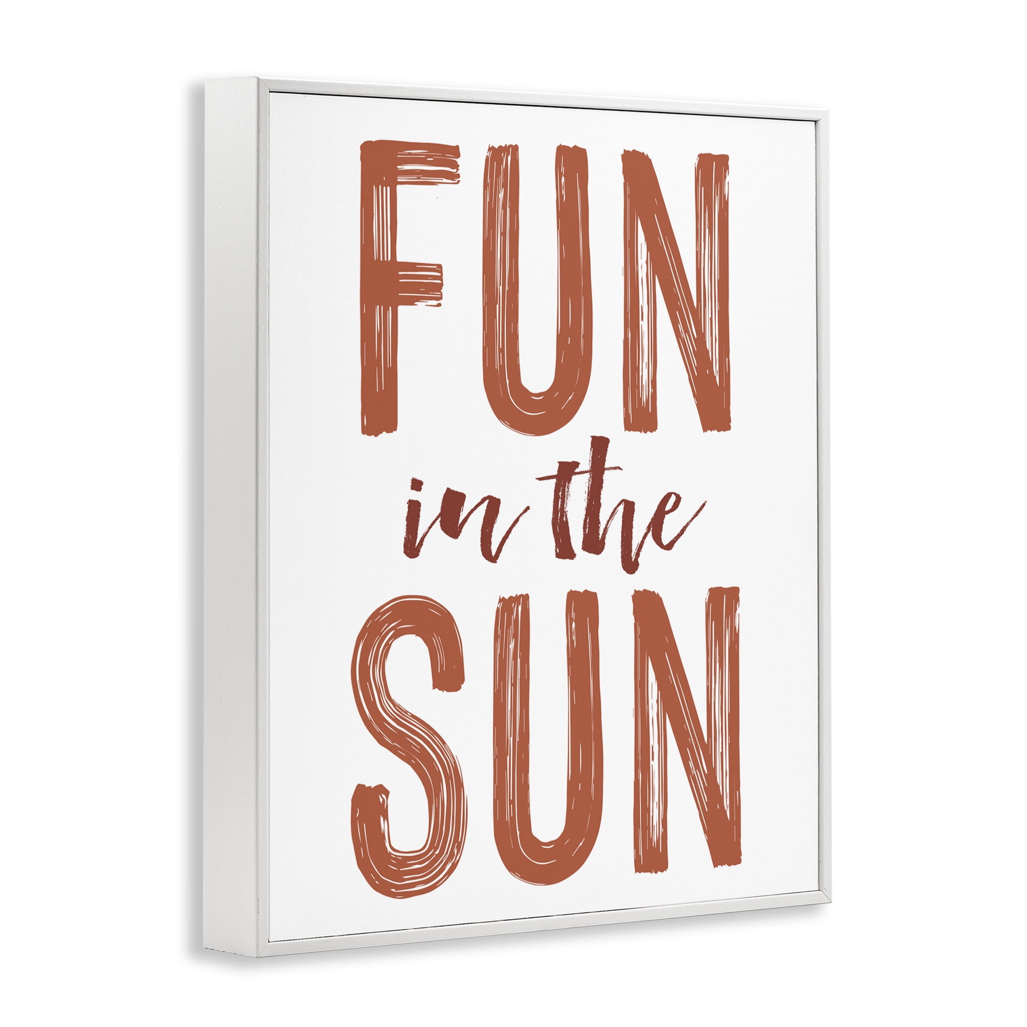 Summer Sentiment Fun In Sun White Framed Giclee Art, design by Lettered and Lined