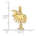thumbnail image 2 of Auriga Fine Jewelry 14K Yellow Gold Polished Charleston Palm Tree Charm (Length - 17.75 mm, Width - 12.79 mm), 2 of 6