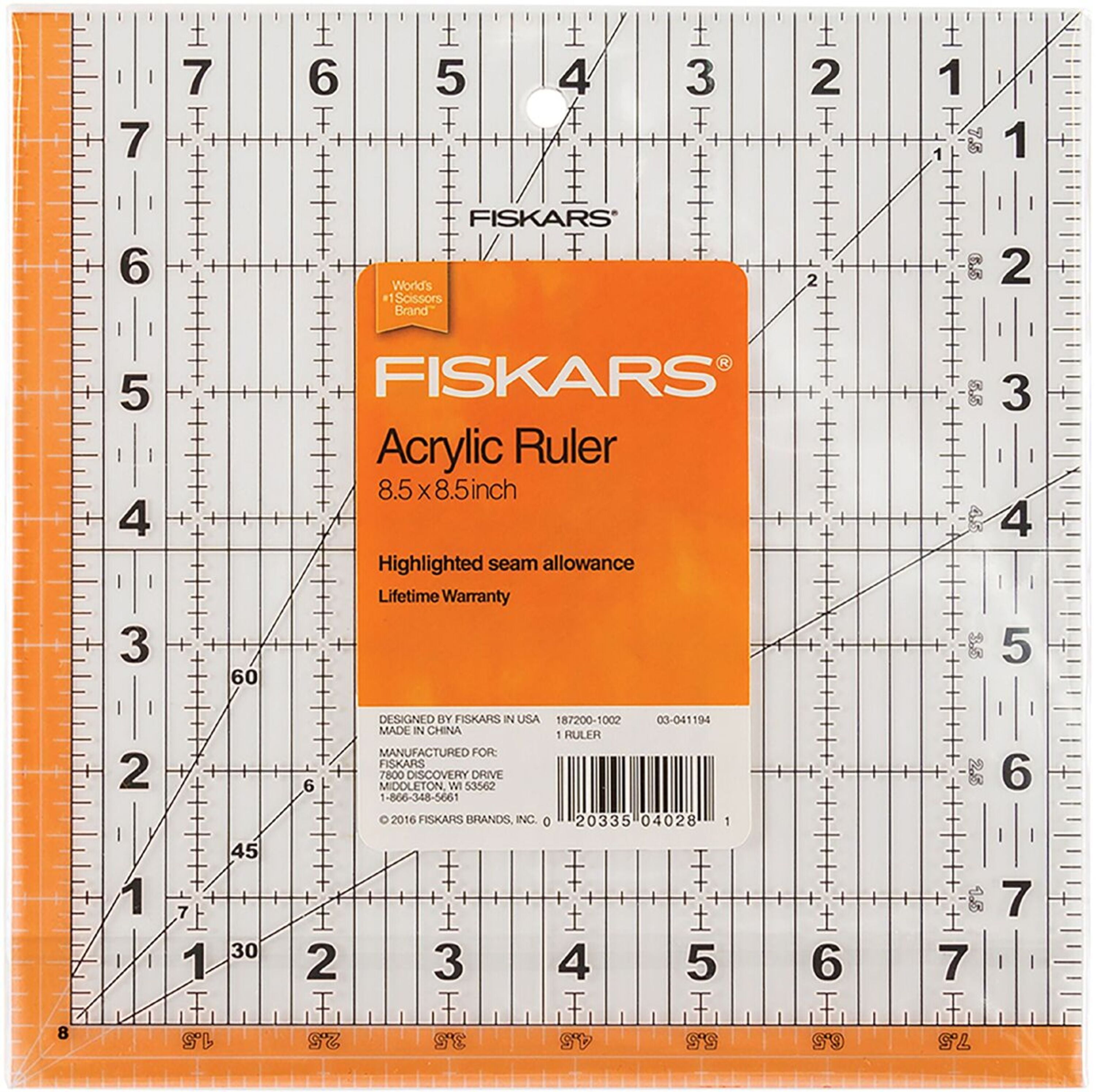 Buy fiskars 8 5 x 8 5 easy to read square acrylic ruler online at