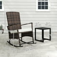 thumbnail image 3 of Outsunny Rocking Bistro Set w/ Adjustable High Back, Wicker Patio Furniture, 3 of 10