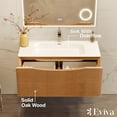 thumbnail image 3 of Eviva Leah 32 Inch Made in Spain Medium Oak Wall Mount Bathroom Vanity, 3 of 5