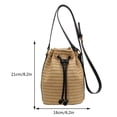 thumbnail image 3 of Bolso de cubo para mujer, bolso de paja informal, bolso de playa (negro), 3 of 8