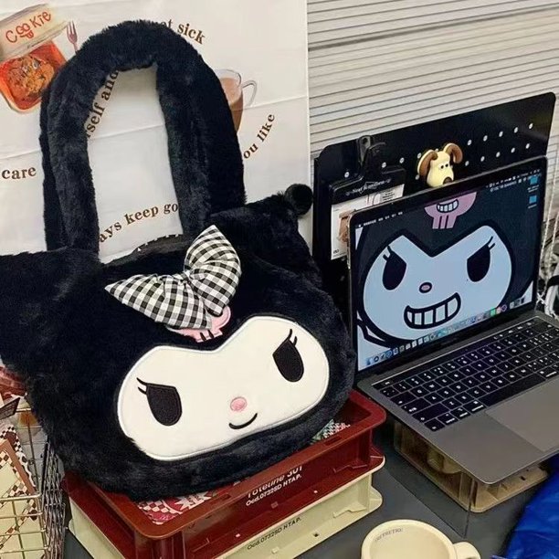 Bolso de hombro de felpa Sanrio para niñas, bolso de gran capacidad, accesorios de Anime Kawaii, regalos de Navidad de alta calidad