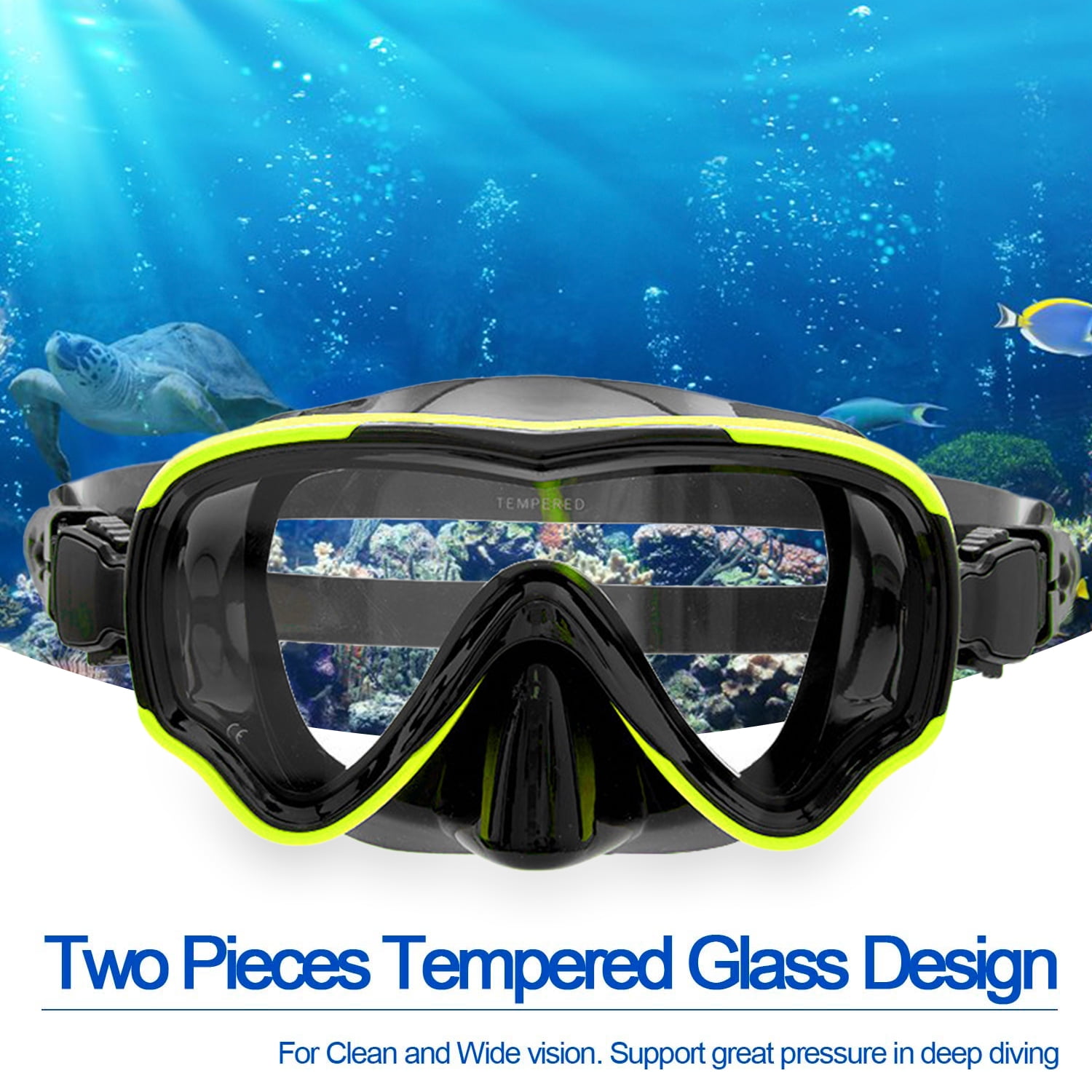 Kids Swim goggles,Diving Snorkel Mask with Nose Cover,Anti-fog Swimming Goggles for Boys Girls Youth 6-14