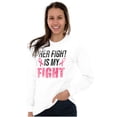 thumbnail image 4 of Breast Cancer Her Fight Pink Ribbon Women Plus Size Long Sleeve Graphic Tee Brisco Brands 2X, 4 of 5