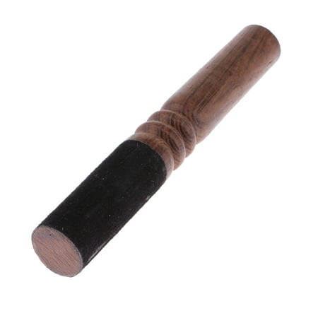Professional Black Leather-Wrapped Tibetan Mallet #2 Diameter 3.5cm