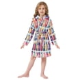 thumbnail image 6 of FORMRS Niños Bathrobe Unisex Hooded Robe Soft Plush Pajamas Sleepwear, Size 7-9T, Blue Jam Jars, 6 of 7