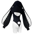 thumbnail image 2 of KORURACLUB Heart-Lock Floppy Bunny Jumpsuit Cosplay Outfit for Women Comfortable Fit Minimalist Basic Black Costume, 2 of 4