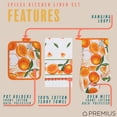 thumbnail image 2 of PREMIUS 3 Piece Printed Kitchen Linen Set, Orange, 1 Cotton Towel, 1 Pot Holder, 1 Oven Mitt, 2 of 4