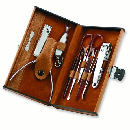 Tan Traveler 10pcs Manicure Set Man Toiletry Woman Personal Gift For Dad Mens For