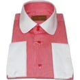 thumbnail image 3 of Men 100% Cotton Dress Shirt CIERO MONTERO Turkey 1A99-53 White Red Slim Fit, 3 of 6