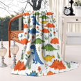 thumbnail image 2 of Colorful Dinosaur and Flower Pattern Blanket,Comfortable Soft Lamb Wool Throw Blanket,All Season,Warm Lightweight Blankets for Sofa Bed Couch Living Room Chair,50"x60", 2 of 4
