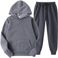 thumbnail image 2 of SDNall Hoodies for Women&Man 2Pcs Outfits and Sports Tracksuits Long Sleeve Pullover Hoodies Sweatshirt and Sweatpants Fall Winter Suit (Dark Gray, Sizes M-XXXL), 2 of 9