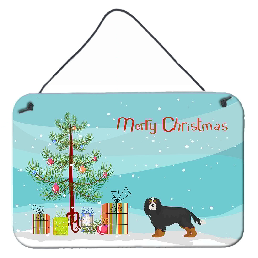 Carolines Treasures CK3446DS812 Cavalier King Charles Spaniel Tricolor Christmas Tree Wall or Door Hanging Prints 8x12