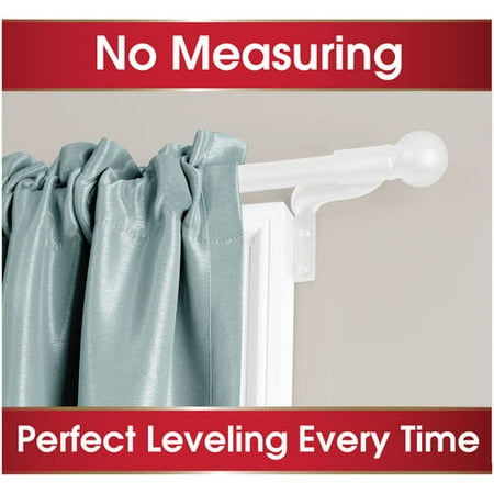 Smart Rods Easy Install Cafe Window Curtain Rod Ball Finial