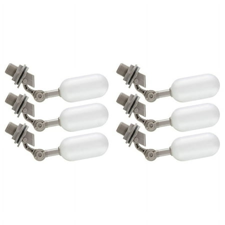 6-Piece Float Valve Set 1 / 2-Inch Water Supply Pipe Float Valve with Adjusting Arm for Swimming Pool Aquarium (Gray)