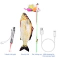 thumbnail image 2 of FiGoal 3IN1 Cat Toy Set for Teasing Cats, Electric Moving Fish Flopping Interactive Wiggle Moving Cat Kicker Fish Toy for Cat Exercise, 2 of 7