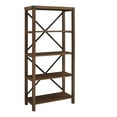 thumbnail image 5 of Walker Edison Rustic Industrial 4-Shelf Bookcase, Dark Walnut, 5 of 11