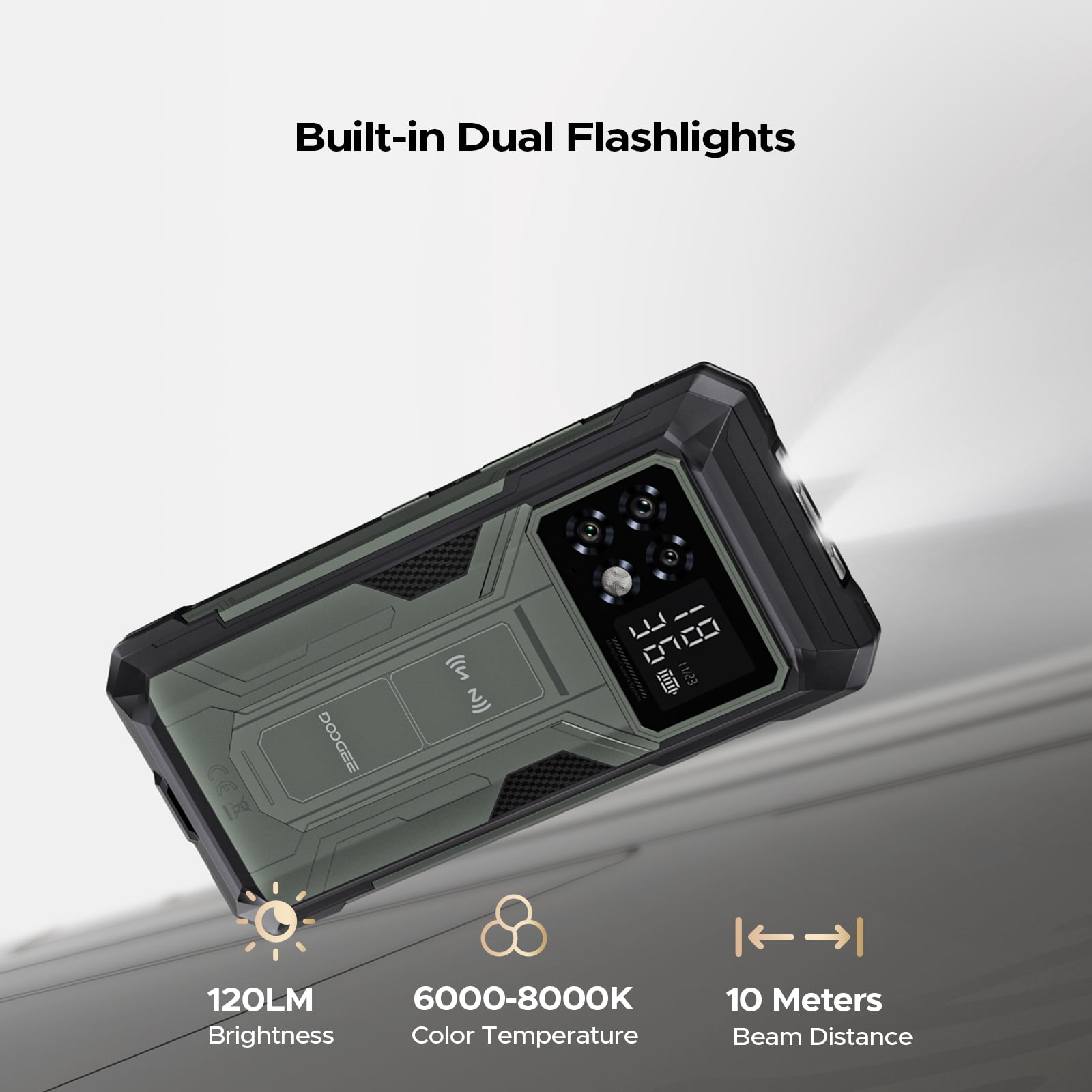 DOOGEE S200 Max 5G Rugged Phone Unlocked, Rugged Smartphone with 1.3" Rear Screen,22000mAh/66W,36GB+512GB/TF 2TB,108MP+20MP Night Vision Camera,6.72" FHD+/120Hz,Dual Unlock/NFC/5G Dual SIM Android 15