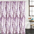 thumbnail image 2 of Purple Weeping Eucalyptus Shower Curtain, Waterproof Shower Curtains for Bathroom, Spring Summer Farmhouse Leaves Washable Fabric Bathtub Curtain Set Bath Decor with 12 Hooks 72"x78", 2 of 8