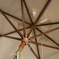 thumbnail image 4 of Safavieh Cannes 9' Market Push Wooden Patio Umbrella, Beige, 4 of 6