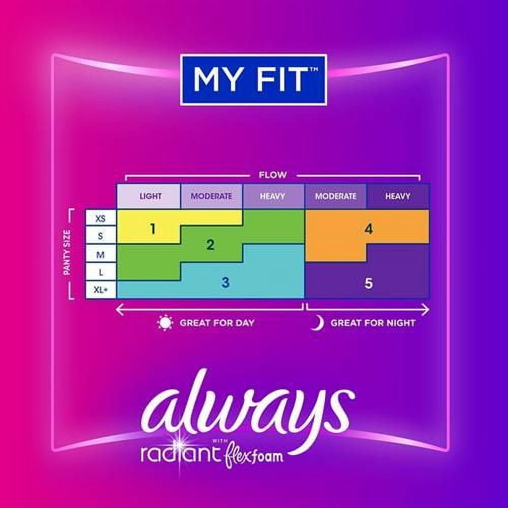Radiant Feminine Pads For Women, Size 2 Heavy Flow Absorbency, With Flexfoam, With Wings, Scented, 26 Count - Pack of 2