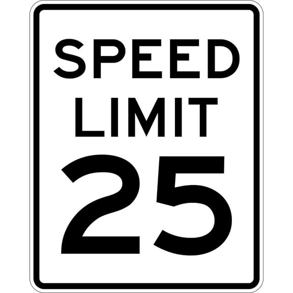 Slow Down 25 MPH Speed Limit Road Signs,Warning Traffic Road Street Metal Sign 12" x 8" inch Reflective Sheeting