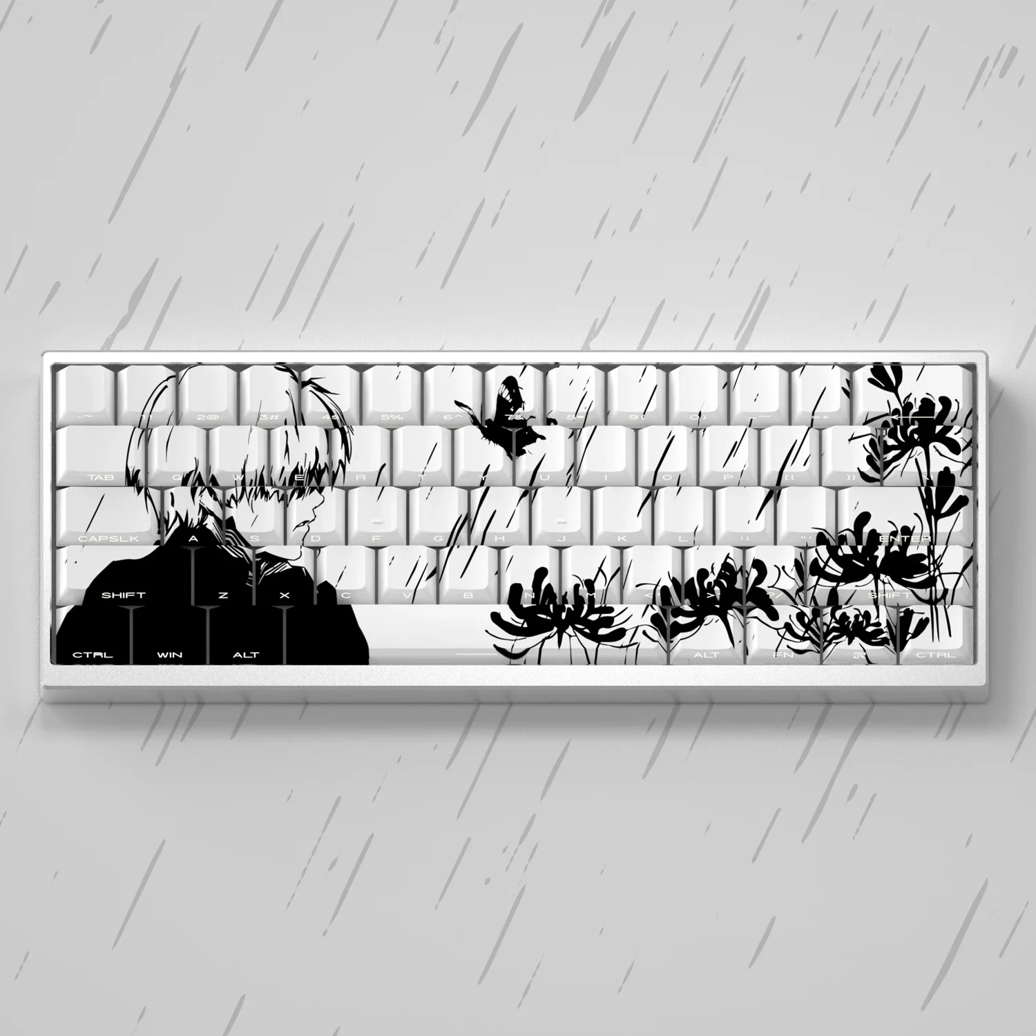 WenShao Tokyo Ghoul - Themed Keycap Set - Jinmu Yan Design | PBT Material with 5 - Sided Dye - Sublimation | Cherry - Profile, Side - Printed & Backlit | Compatible with MCHOSE Ace60