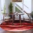 thumbnail image 3 of Round Rugs 6Ft, Red Ombre Round Area Rug Washable Indoor Throw Carpet, Modern Moire Abstract Art Luxury Soft Non Slip Circle Rug for Office Cabinet Home Decor Aesthetic, 3 of 8