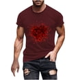 thumbnail image 1 of Camisetas de Manga Larga para Hombres, Camiseta de Manga Corta de Fitness de Impresión Del Día de San Valentín, Mezcla de Algodón Casual, 1 of 8