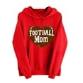 thumbnail image 2 of Trushirts Football Mom Hoodie - Women's Size XL, Red - Vintage Graphic, 100% Polyester, Proud Mom Game Day Apparel, 2 of 3