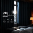 thumbnail image 3 of HPD Half Price Drapes Nightfall Navy Extra Wide Faux Linen Room Darkening Curtains for Bedroom & Living Room Curtains (1 Panel), Window Curtains 120 inches long, 100W X 120L, 3 of 10
