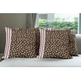 thumbnail image 6 of Ambesonne Chocolate Throw Pillow Cover 4 Pack, Romatinc Heart Motif, 16", Pale Pink Brown White, 6 of 7