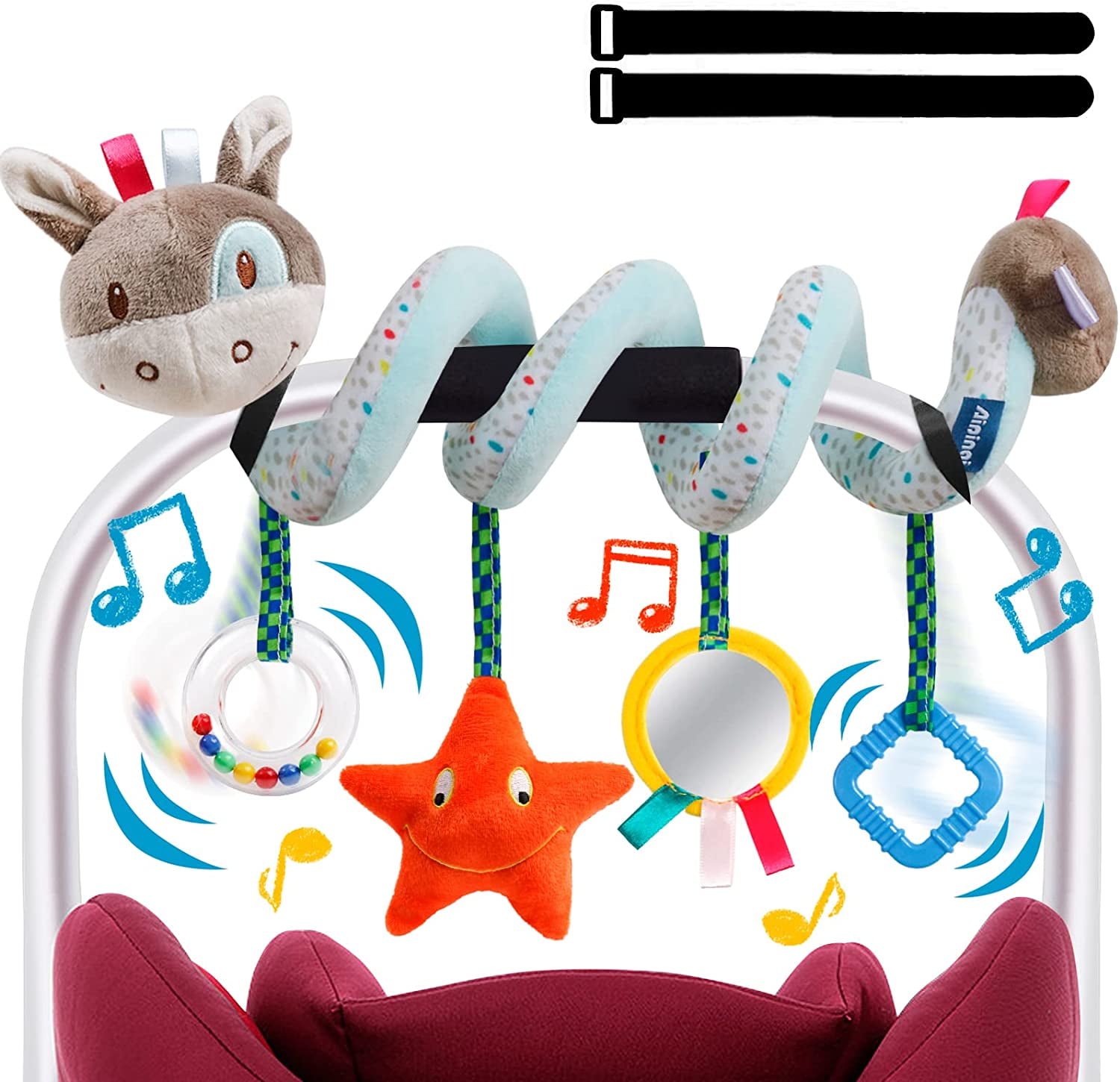 StyleCarry Car Seat Toys, Stroller Toy Baby Spiral Hanging Toys, 012 Months Newborn Toys for