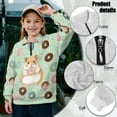 thumbnail image 7 of Xoenoiee Green Guinea Pig Donut Print Girls Fall Sweatshirt Casual Half Zip Pullover Loose Long Sleeve Tops Lightweight Tunic Tops, Size 7-8 Years, 7 of 7