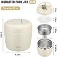 thumbnail image 3 of Thermo Food Jar for Hot Food Adults 32OZ Soup Thermo Lunch Containers Wide Mouth Vacuum Insulated Stainless Steel Leakproof Bento Box with Spoon (Beige), 3 of 14
