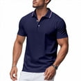 thumbnail image 2 of Camisa Casual de Corta para Hombre - Colección de Colores Lisos - Verano 2025 Azul Marino M, 2 of 7