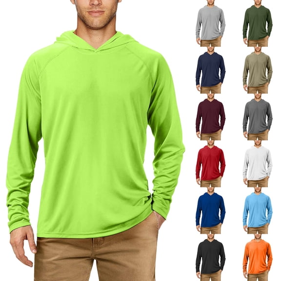 Men’s Long Sleeve Outdoor Fishing Shirt UPF Active Hiking Running Gym Tops