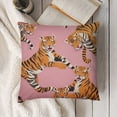thumbnail image 3 of YINGXI Pillow Cover s with Decorative Throw Pillow Case Square Cushion Canvas for Women Men Pink Orange 12x12in, 3 of 5
