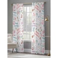thumbnail image 4 of Happy Birthday Text Sheer Curtains 84 Inch Long 2 Panels, Ice Cream Cake Dessert Texture Light Filtering Rod Pocket Semi Sheer Curtains, Sheer Voile Drapes for Living Room Bedroom, 52"x84", 4 of 5