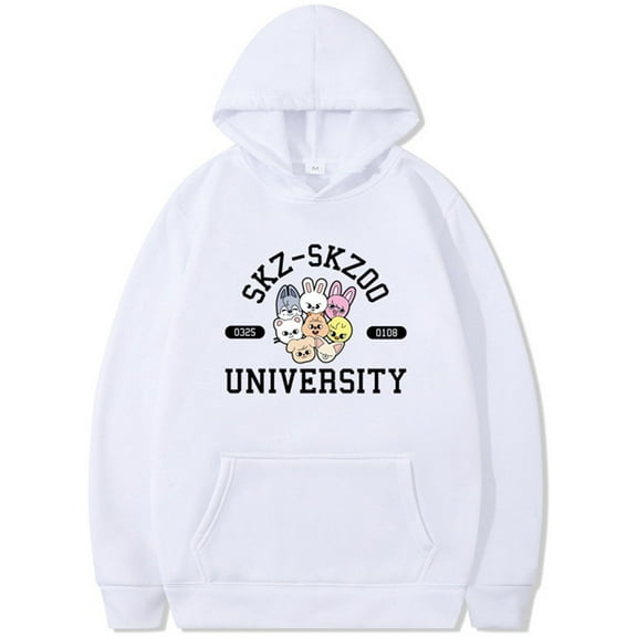 Silver Basic Kpop Hoodie Sweatshirt Cute Cartoon Animal Women's Street Wear Harajuku Pullover Unisex S,BAIHEI-1