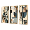 thumbnail image 3 of Designart "Geometric Shadows in Blue and Black V" Minimalism Framed Wall Art Set Of 3 - Blue Minimalism Frame Gallery Wall Set For Home Decor, 3 of 7