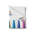 thumbnail image 2 of Crayon Soft Flannel Fleece Blanket, Digital Illustration of Colorful Painting Elements and Blurry Rainbow Nursery Themed, Cozy Plush for Indoor and Outdoor Use, 70" x 90", Multicolor, by Ambesonne, 2 of 5