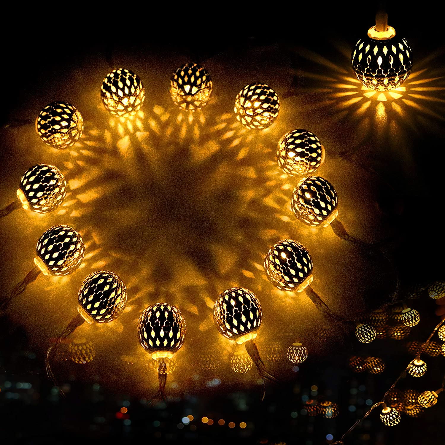 Details about   40LED Christmas String Lights Fairy Morocco Ball LED Wedding Xmas Party Decors 