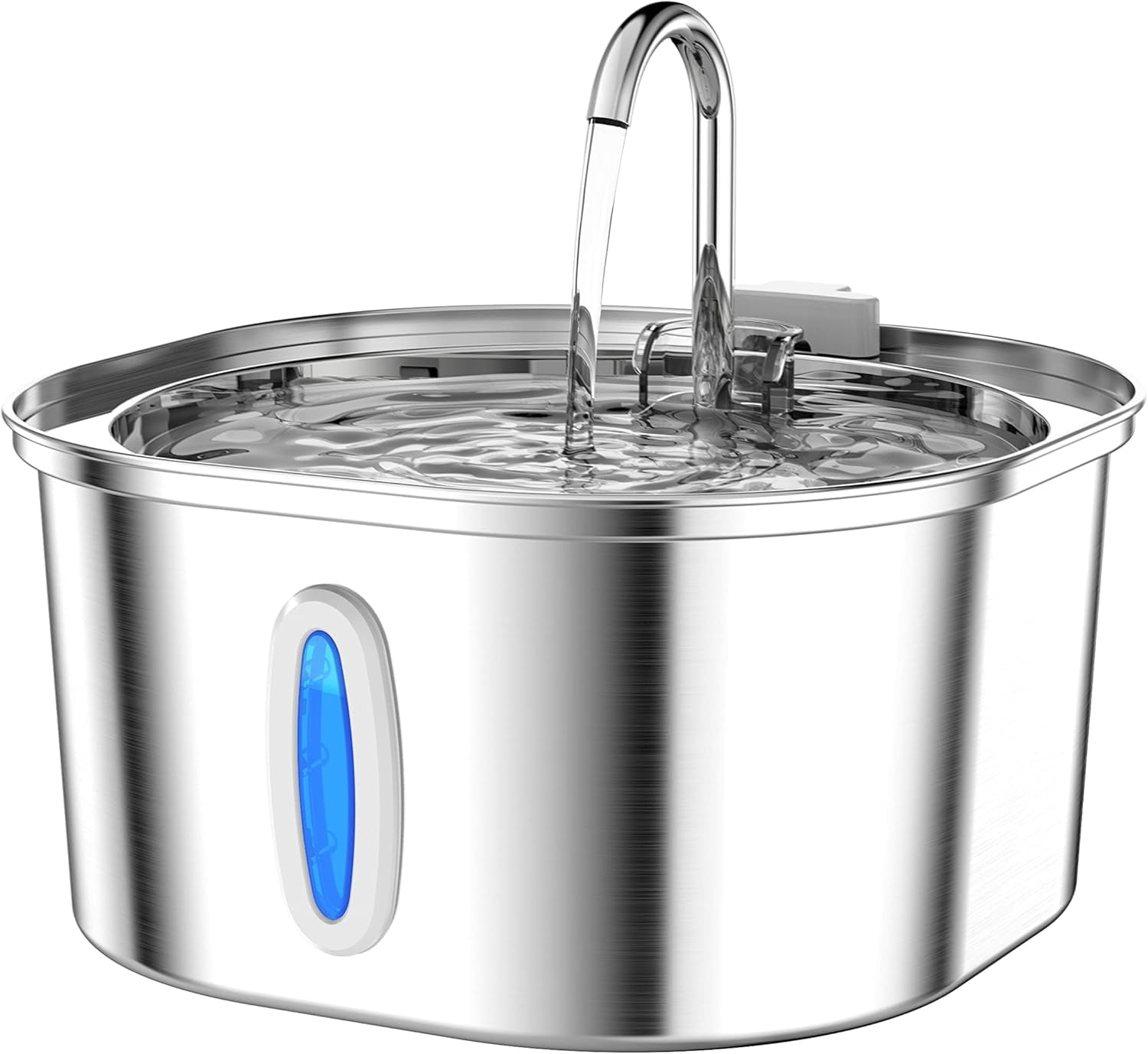 Stainless Steel Cat Water Fountain, 3.2L/108oz Pet Drinking Fountain with Quiet Pump, Dishwasher Safe