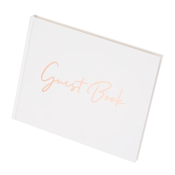 Uxcell Guest Book, 100 Pages Wedding Guest Reception Signature Book Party Decorations Supplies with Pen Signboard for Birthday Bridal Shower, Gold