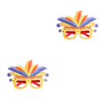 thumbnail image 1 of Inteprter DIY Plume anteojos marco Color brillante carnaval tema fiestas gafas divertidas vanidad bola actuación máscara disfraz gafas Type3 NO3, 1 of 6