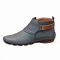 thumbnail image 5 of Blmnix Women Boots Ankle Blue Leather Waterproof Chelsea Womens Fall Boots, 5 of 5